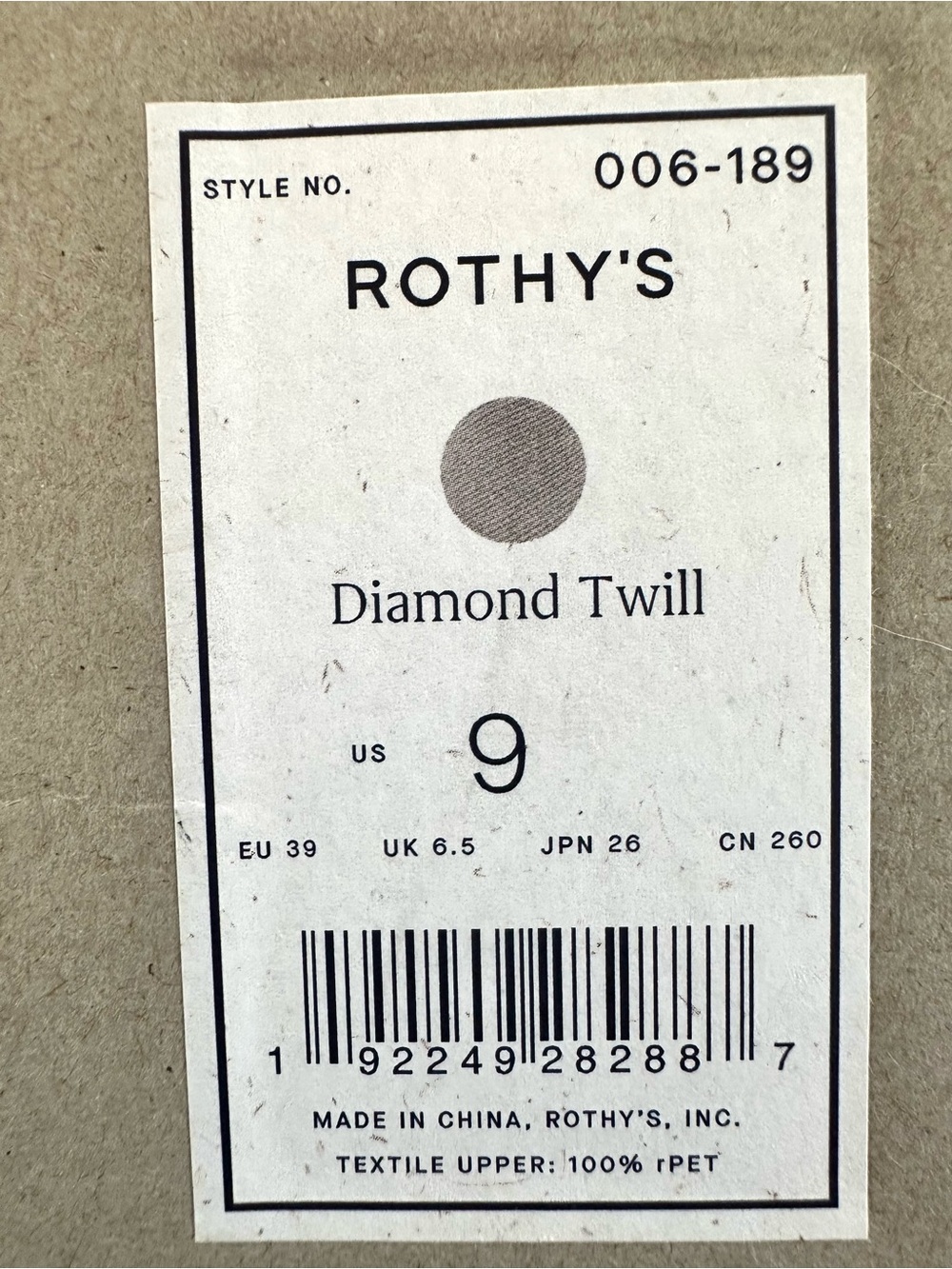 Rothy’s The Sneaker Diamond Twill Metallic Shimmer Slip On Shoes W9 w/ Box - Picture 9 of 10